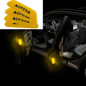 4Pc Automobilio Duris Saugos Įspėjimas šviesą Atspindintys Lipdukai ATIDARYTI Įklija, Suzuki SX4 SWIFT Alto Liana grant Vitara Jimny S-Cross