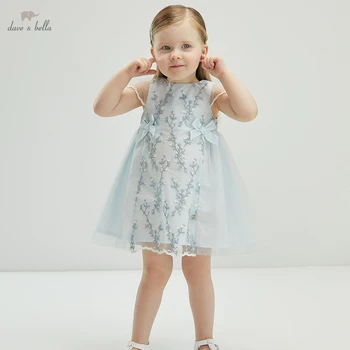 DB18082 dave bella vasaros baby girl mielas lankas siuvinėjimo tinklelio suknelė vaikų mados šalis suknelė vaikams kūdikiams lolita drabužiai