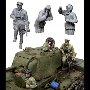 1/35 Dervos modelio rinkinio WW II Bako įgulos 3 kareiviai poilsio Nesurinkti Unpainted