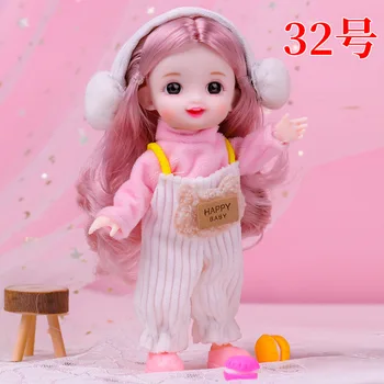 1/8 BJD Doll 16cm 13 Kilnojamojo Bendras Lėlės Saldus Veido Mažas 3D Akis Bjd Žaislas Little Girl Dress Up Make Up Žaislai Mergaitėms Dovanų Lėlės