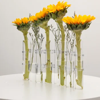 1 Set 15x2.5/3x18cm Skaidrus Hydroponic Stiklinis Vamzdelis Vaza Gėlių rengiasi Konteinerių Hydroponic Gėlių Namų Dekoro Balta