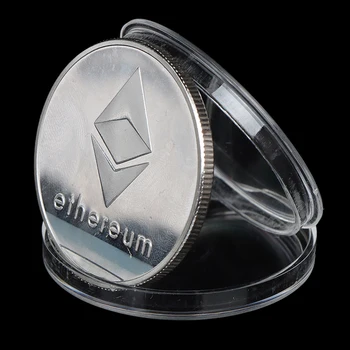 1 vnt Sidabro Padengtą Ethereum Moneta, Monetą Litecoin Meno Kolekcija Dovana