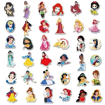 100 Vienetų/Set Ne Kartoti Disney Princess Lipdukas Animacinių Filmų Belle Ariel Elsa Grafiti Vandeniui Nešiojamas Riedlentė Lipdukai