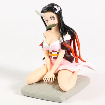 10cm Demon Slayer Anime Duomenys Kamado Nezuko Seksuali Mergina Pav Klūpint Versija Nezuko Statulėlės, Kolekcines Žaislas