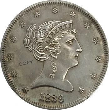 1839 Jungtinės Amerikos Valstijos Pusę Dolerio Atgal Vadovas Cupronickel Sidabrą, Sidabro Kolekcionuojamų Kopijuoti Monetos