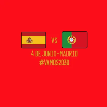 2021 Ispanija Rungtynės Informacijos Ispanija Vs Portugalija #vamos2030 Pleistras Futbolo Ženklelis Šilumos Perdavimo Spausdinimo