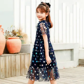 2021 Mergaitės Vasaros Vaikų Drabužių China Akių Princesė Suknelė Elegantiškas Pynimas Šalis Suknelė su Pamušalu 4 6 8 10 12 14Y Vaikams
