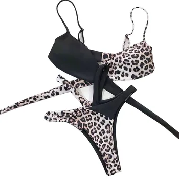 2021 Seksualus Leopard Bikini Moterų Kovot Juosmens Bikini Maudymosi Kostiumėlį, Thong Brazilijos Bikini Komplektas Ponios, Swimsuit Paplūdimio Maudymosi Kostiumėlis Moterims