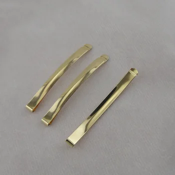 20PCS 6mm*7.0 cm Aukso Lanko formos paprasto Metalo Bobby Smeigtukai platus plaukų skaidrių plaukų barrettes, 