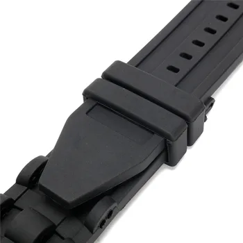 26mm Silikono Guma Watchband Juoda Prabangūs vyriški Apyrankės Žiūrėti Apyrankės Dirželio Pakeitimo Nr. Sklendė, Skirta/Invicta/Pro/Naras