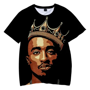 2Pac Makaveli Tupac Viršūnes Shakur 3D Spausdinimo Vaikiški marškinėliai Berniukams/Mergaitėms Atsitiktinis Tees Streetwear Reperis Hip-Hop Marškinėlius Vaikų Drabužiai