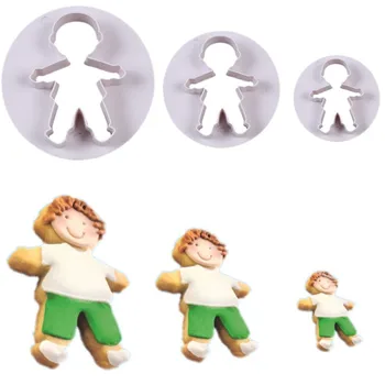 3 Vnt Berniukas Kūdikių Cookie Cutter Plastiko Sausainių Peilis, Kepimo Vaisių Pyragas Virtuvės Įrankiai, Formos Įspaudas Spausdinti