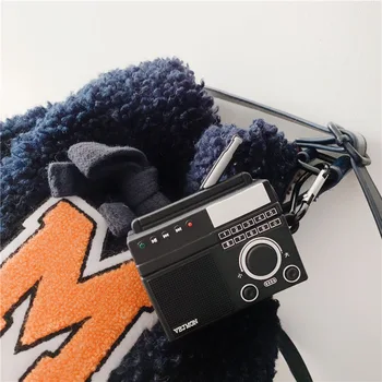 3D Mielas Derliaus magnetofonas Grotuvo AirPods 1 2 3 Pro Įkrovimo Minkštas Silicon Cover Belaidės Ausinės Atveju