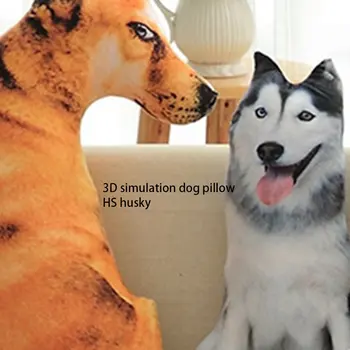 3D Mielas Lenkimo Šuo Spausdinti Mesti Pagalvę Tikroviška Gyvūnų Juokingas Šuo Galvos Cosplay Vaikų Mėgstamiausias Žaislas Pagalvę galima Skalbti Namuose