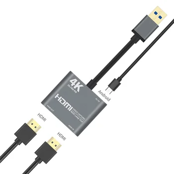 4K USB 3.0 HDMI Video Capture Card 1080P OBS Žaidimas Užfiksuoti Kortelės su Kilpa Iš Live Transliacijos Įrašas Langelį Stalinis/Nešiojamas kompiuteris