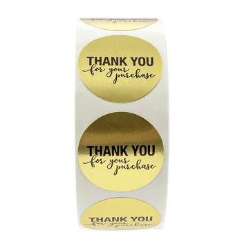 50-500pcs Etiketės Karšto turas aukso folija dėkojame, kad įsigijote lipdukas paketo įklijos dovanų paketą, Kanceliarinės prekės Lipdukas 1inch