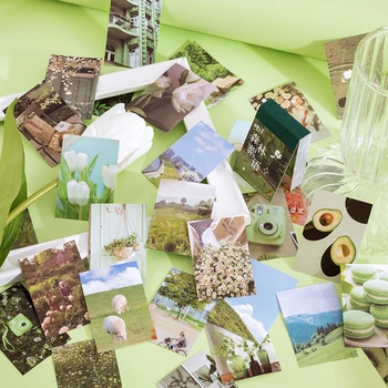 50 kawaii gražus gamtovaizdis padengtas popierius lipdukai dekoratyviniai raštinės reikmenys LOMO kortelės raštinės reikmenys notepad lipni lipdukas estetika