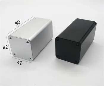 50 vnt Black /Skiedra spalvos aliuminio korpusas atveju elektronikos projekto atveju 42(H)x 42(W)x80/100(L) mm