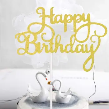 50 Vnt Blizgučiai Kortelės Happy Birthday Cake Toppers Pyragas Apdaila Tiekimo Baby Shower Vaikams Gimtadienio Džiaugtis Papuošalai
