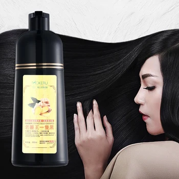 500ml Greitai juodų Plaukų Šampūnas Organinės Gamtos Imbieras Plaukų Dažų Gamyklos Esmė Nuolat Dažų Padengti Juoda Juoda Balta Plaukų