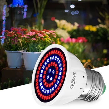 80 led 220V LED Grow Lempa viso Spektro LED Augalų Augimo Lempos Patalpų Apšvietimas Augti Žiburiai Augalai E27 Hydroponic Sistema, Augti Lauke
