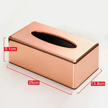 ABS danga rose gold audinių langelį kambarį namuose stalčių popieriaus biuro kūrybos audinių saugojimo dėžutė