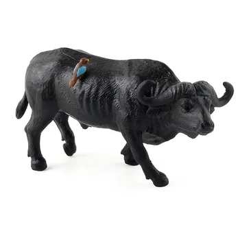 Afrikos Buffalo Zoologijos Sode Plastiko Kieto Vandens Karvė Klasikinis Vidaus Black Galvijų Modelis Laukinių Gyvūnų, Žaislų Rinkinys