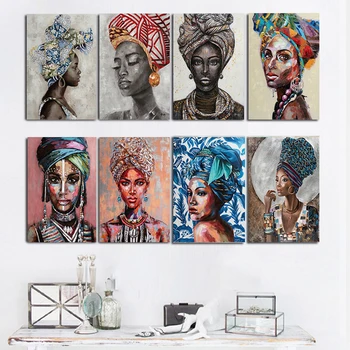 Afrikos Sexy Juoda Moteris Grafiti Meno Drobė, Tapyba, Portretas, Plakatų ir grafikos Dekoro Freskos Namų Kambarį Apdaila