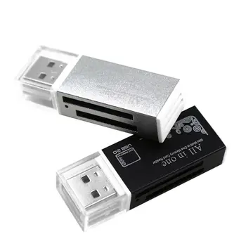 Aliuminio USB Portable 4-in-1 Atminties Kortelių Skaitytuvą, Adapteris iš Micro SD Kortelė/TF Card Reader Naujas Adapteris