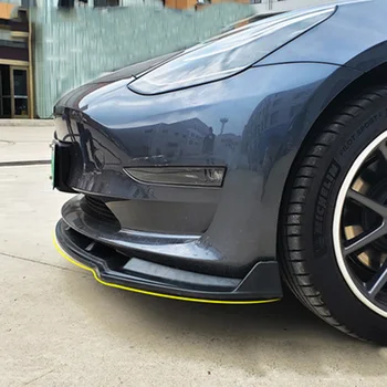 Anglies Pluošto Išvaizdą/Juoda Automobilio Bamperio Splitter Lūpų Kūno Komplektas, Spoileris, Difuzorius Užsakymą Tik Tesla Model 3 2017-2020
