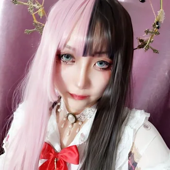 Anime Cosplay Perukas Moterų Ilgų Tiesių Plaukų Yin ir Yang Gradiento Spalvos Ilgi Plaukai Helovinas Fancy Dress Šalies Sintetiniai Perukai