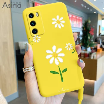 ASINA Originalus Skystis Silikono Atveju Huawei P40 30 P20 P50 Pro Lite Mielas Gėlių Coque Už Psmart 2019 S Z Funda Rubisafe Mergina