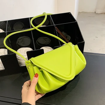 Atvartas Crossbody maišelį vientisos spalvos 2021 m. Vasaros Nauji Aukštos kokybės PU Oda Moterų Dizaineris Rankinės Kelionės Petį Krepšys