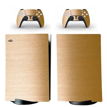 Aukso Metalo Stiliaus PS5 Digital Edition Odos Lipdukas Playstation 5 Konsolės Ir 2 Kontroleriai Vinilo Decal Apsaugines Odos 1