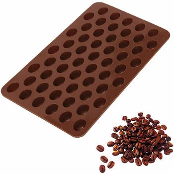 Aukštos Kokybės šokolado pelėsių Silikono Šokolado, Kavos Pupelės Formos Saldainiai, Tortas, Saldumynai 55 Ertmės Cukraus Pelėsių Kepimo Kilimėlis Pyragas