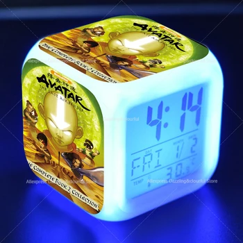 Avatar The Last Airbender Žadintuvas Spalva Keičiasi LED Reloj Despertado Laikrodis Skaitmeninis Vaikams, Žaislai Pabusti Šviesos su Termometru