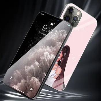 Ačiū Ariana Grande Grūdintas Stiklas Telefono dėklas skirtas iPhone 11 12 Pro XR X 7 8 XS Max 6 6S Plus SE 2020 Padengti Shell Coque 