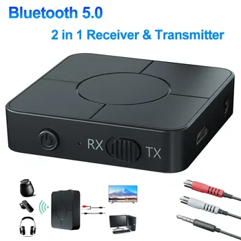 Bluetooth 5.0 Garso Imtuvas, Siųstuvas 3.5 mm AUX Lizdas RCA, USB Dongle Stereo Belaidžio ryšio Adapteris Su Mic Automobilių TV PC Ausinių