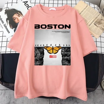 Bostono Est1989 Drugelis Spausdinimo vyriški T-Shirt Stiliaus Negabaritinių Marškinėlius Mados Crewneck T-Shirts Paprastumo Derliaus Vyrų Drabužiai