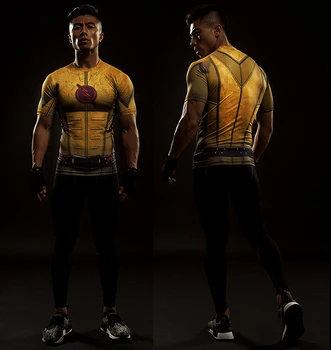 Cosplay Kostiumų Atvirkštinio Flash 3D Spausdinti marškinėliai Vyrams Trumpas Raglan Rankovėmis Superhero Suspaudimo Marškiniai, Sporto Drabužiai Viršūnes Vyras