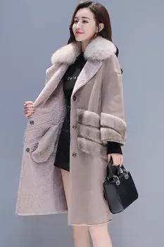 Cotday Ėriukų Vilnos Kailis Storas, Purus Korėja Stilių Kratinys Kailio Vieną Krūtinėmis 's 2020 Nauja, Moterų Žiemos Šiltas Plius Parko Paltai