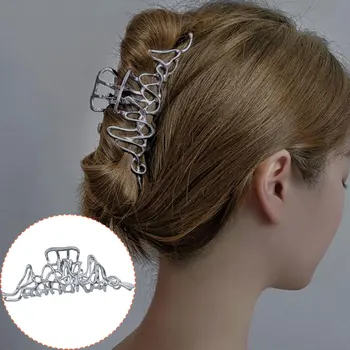 Didelių Gabaritų Metalo, Plaukai, Nagai Derliaus Elegantiškas Plaukų Segtukas Nereguliarus Metalo Moteris, Mergina, Plaukų Accessories Plaukų Įrašą Korėjos Retro Galvos Apdangalai