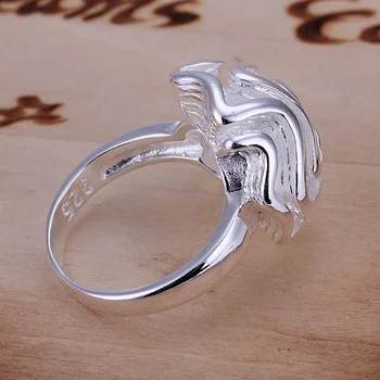 Didmeninė unikalaus dizaino Sidabro spalvos Žiedais, bižuterijos Žavesio gražus moterims lady vestuves dovana Nemokamas pristatymas R005