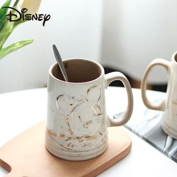 Disney Mickey Mouse Marmurinė Keramikos Puodelis Kūrybos Animacinių Filmų Vandens Stiklinė Pieno Puodelio Alaus Taurės Dovanų Kolekciją Taurė
