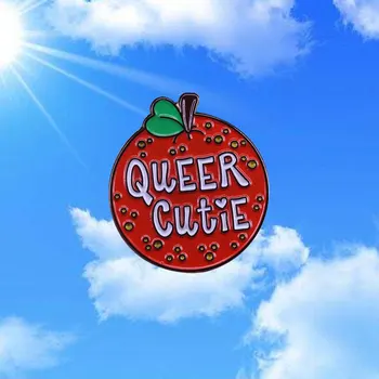 Ekscentriška Cutie Apelsinų Vaisiai Gėjų LGBT emalio smeigtukai ir animacinių filmų sagė Vyrai moterys mados juvelyrika dovanos filmą skrybėlę atvartas ženklelis