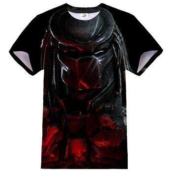 Filmo Predator 3D Atspausdintas T-shirt Vyrai Moterys Atsitiktinis Mados Hip-Hop Streetwear O-Kaklo trumpomis Rankovėmis Unisex Mados Viršūnes Tee