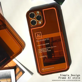 Funda Iphone 12 Byla Xs XsMax Ruda 11 Pro Max Atveju, Originalus Dizainerio AI Objektyvas 