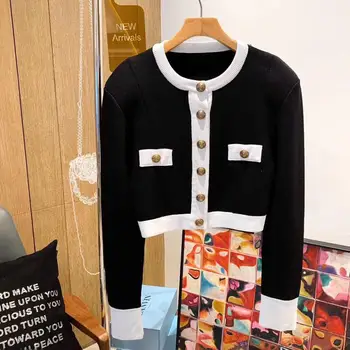 Gabalas rinkiniai moterims Du kilimo ir tūpimo tako dizaineris prekės džemperis cardigan sijonas elegantiškas 2021 mygtuką iki megzti seksualus bodycon komplektus traukti kostiumai