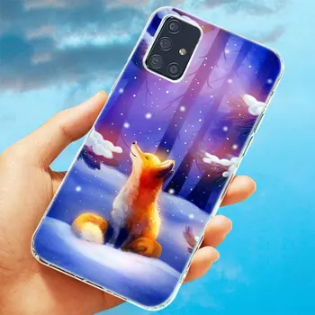 Gyvūnų Mielas fox Soft Case for Samsung Galaxy A12 A02 A03S A21S A22 A32 A52 A72 A82 Quantum 2 S21 Plius FE Ultra M02S M12 Dangtis