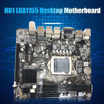 H61 stacionaraus KOMPIUTERIO pagrindinės Plokštės LGA 1155 Pin 2 gb DDR3 Tinklo plokštė VGA su HDMI Suderinamų Kompiuterių Plokštės Paramos i3 i5 CPU DNF